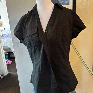 George Black Short-Sleeve Button-Down Shirt